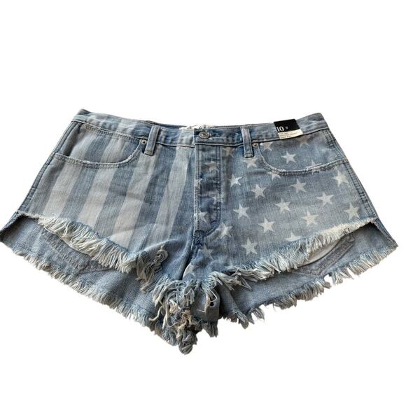 NWT Abercrombie & Fitch Women's Blue High Rise Festival Shorts Size 10 - Picture 1 of 4